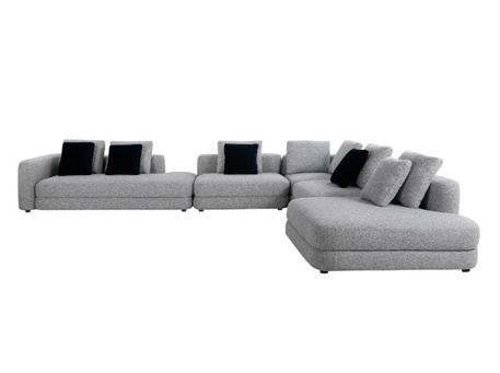 SPLENDER - Modern Light Grey Sectional Sofa 