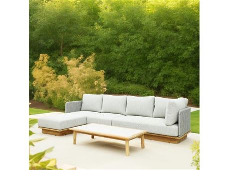 HIDEAWAY - Outdoor Sectional Sofa With Rectangular Coffee Table