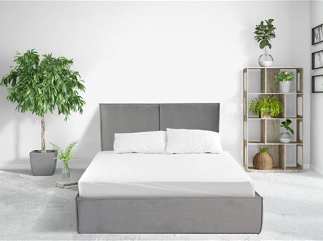 APPEAL - Grey Velvet Upholstered Bed With Storage
