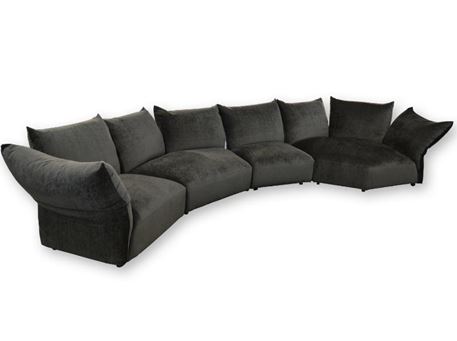 FIXTURE - Dark Grey Curved Sofa 