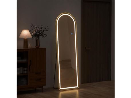 8139 - White Standing Mirror With LED Light