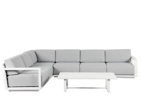 COASTAL - White Aluminum Outdoor Sectional Sofa Set