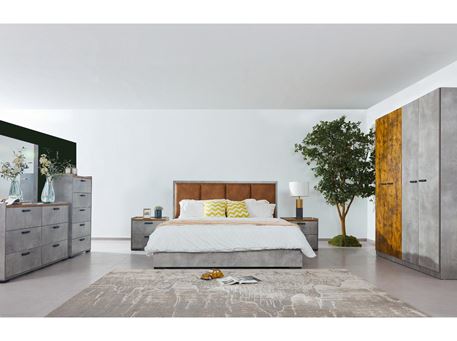 FLORAL -  Cement Colored Master Bedroom Set
