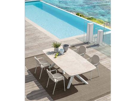 Corla - White Outdoor Dining Set