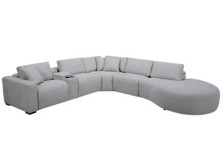 Paradise - Light Grey Reclining Corner Sofa.