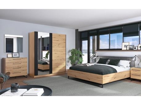 BARLETTA - Imported Oak Colored Single Bedroom Set