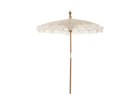 22081 - White macrame cotton parasol 