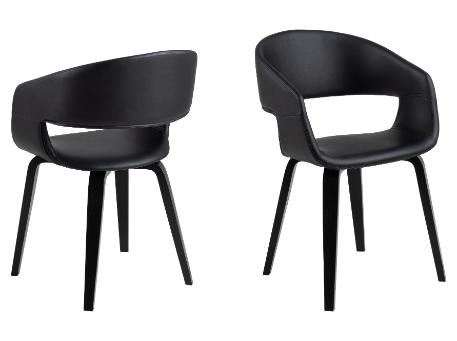 NOVA - Black leather dining chair.