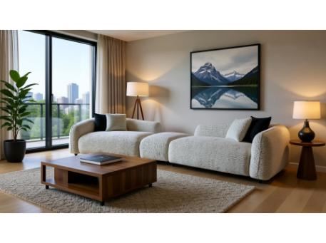 LUNA -  Modern White sofa set with matching armchair 