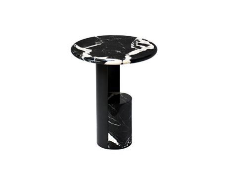 LC 272 - White marble side table.