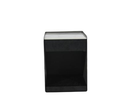 LC 206 - Leather night table with marble top.