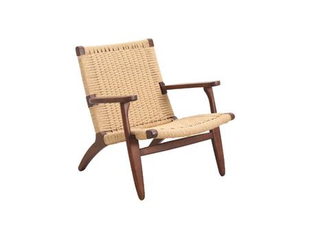 1566 - Naturel walnut wood frame with a paper coated seat .