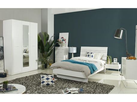 STAY -White single bedroom set.