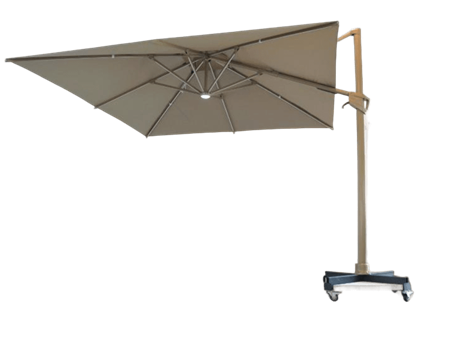 SZC-7062 - Rotatable square umbrella  with multicolored LED lights and marble base on wheels
