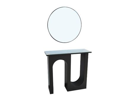 SOLARE - Local circular console and mirror.