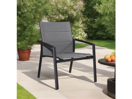 868RC1D - Black Aluminum Outdoor Dining Chair 