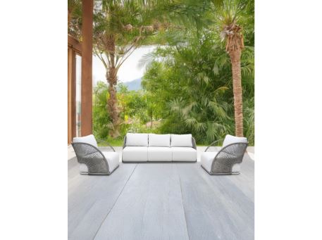 CADE - Outdoor white and grey living set.