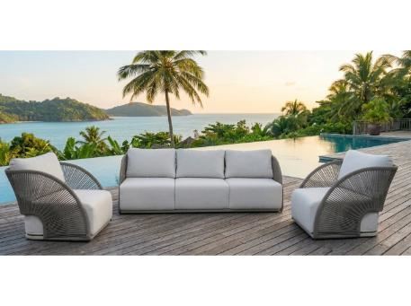 CADE - Outdoor white and grey living set.
