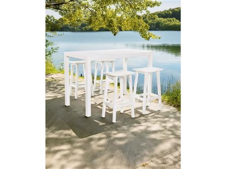 MATZO - White outdoor high chair dining set.