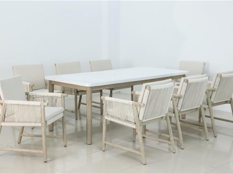 ZULU - Outdoor dining set with rope design.