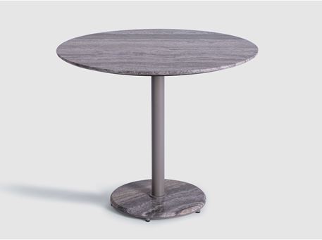 PORSH - Round travertine dining table.
