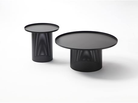 LOOOK - Black round coffee table set.