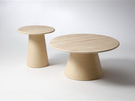 HELF  - Travertine coffee table set.