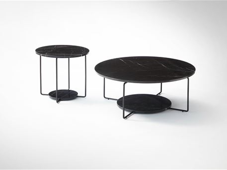 MARLOWE - Nero marquina marble coffee table set.