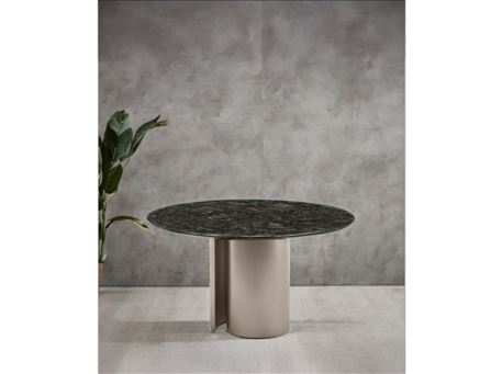 T350 - Black round marble table.