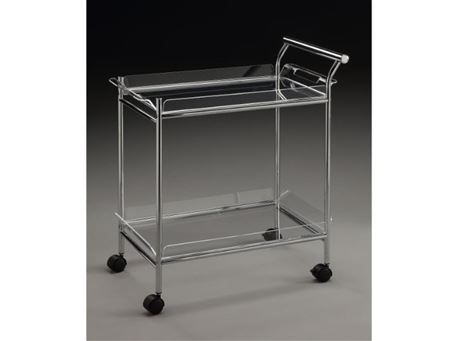 94773 - Modern clear acrylic trolley with chrome accents.