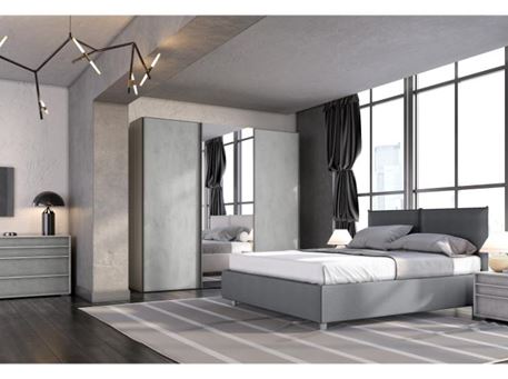 LORENA - King Size light grey Bedroom Set.