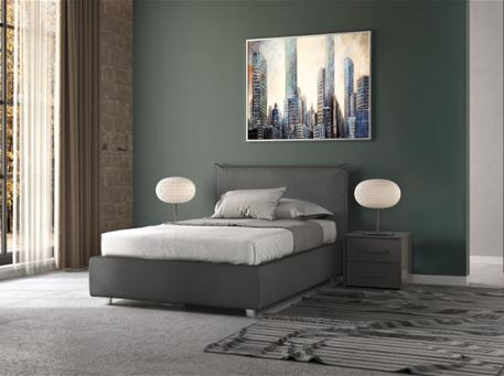 MARIA - Fabric dark grey  single bed.