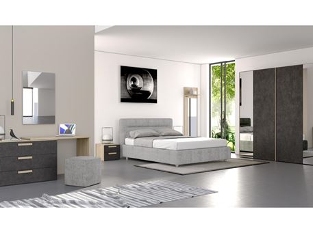 KELLY - King Size light grey Bedroom Set.