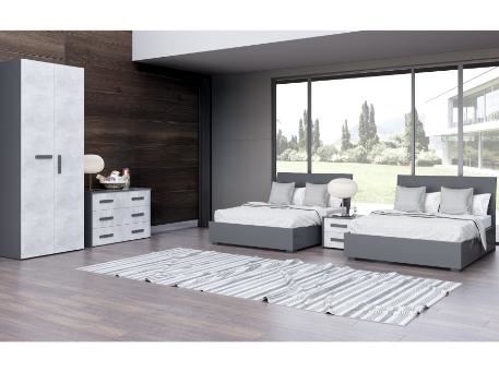 XTRAD - Dark grey  single bedroom set.