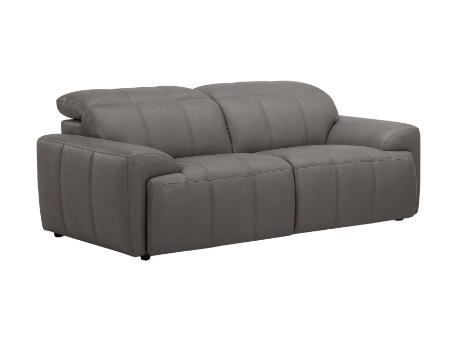 ORNATE - Top grain grey colored Leather sofa.