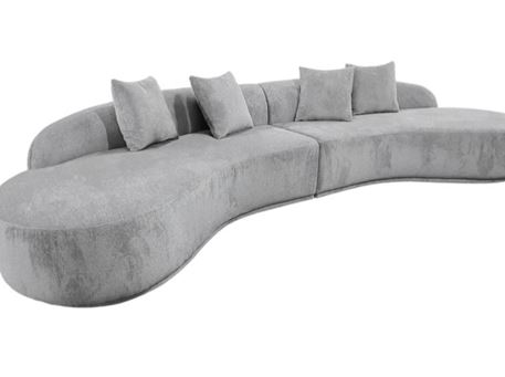 FLAKE 5 seats - Grey Curved Modern Sofa 