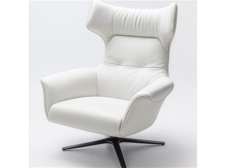 MODENA-BEIGE LEATHER  Swivel Chair 
