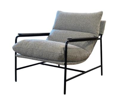 COMFIT-Grey armchair with metal base