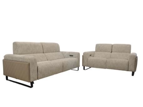 PIENO-fabric & leather reclining set