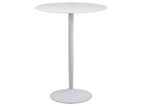MALTA - White Ceramic Round Bar Table