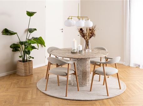 ADDI- Beige armrest dining chair