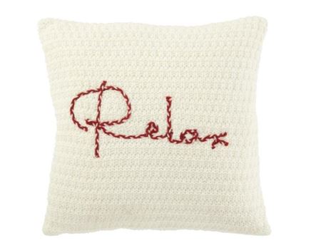 46584-Relax knit white cushion