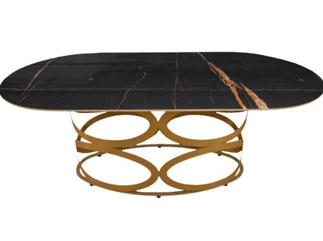 FRENCH-Oval Ceramic Top With Gold Metallic Base