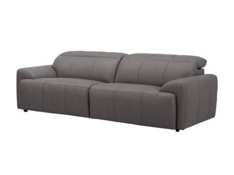 ORNATE - Top grain grey Leather sofa.