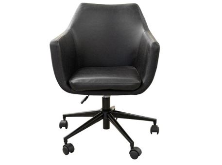 NORA-Black Leather Office Chair