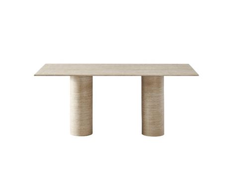 BRIDGE-Marble Dining Table Travertine Color