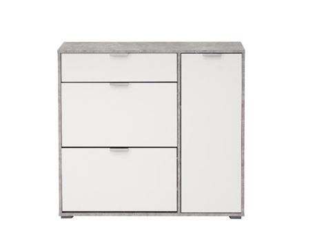 ARCO-White and Concrete Shoe Cabinet