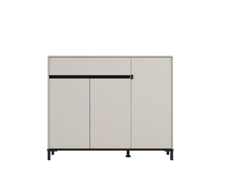 FLANNAN-4085-Matt foil Black/Cashmere Shoe Cabinet
