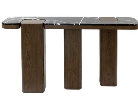 WF-1A034-Console Dark Walnut/Marble Top