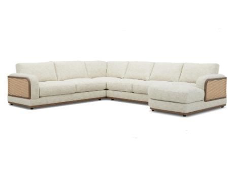 LUCIANA- Beige Corner With Wood Frame